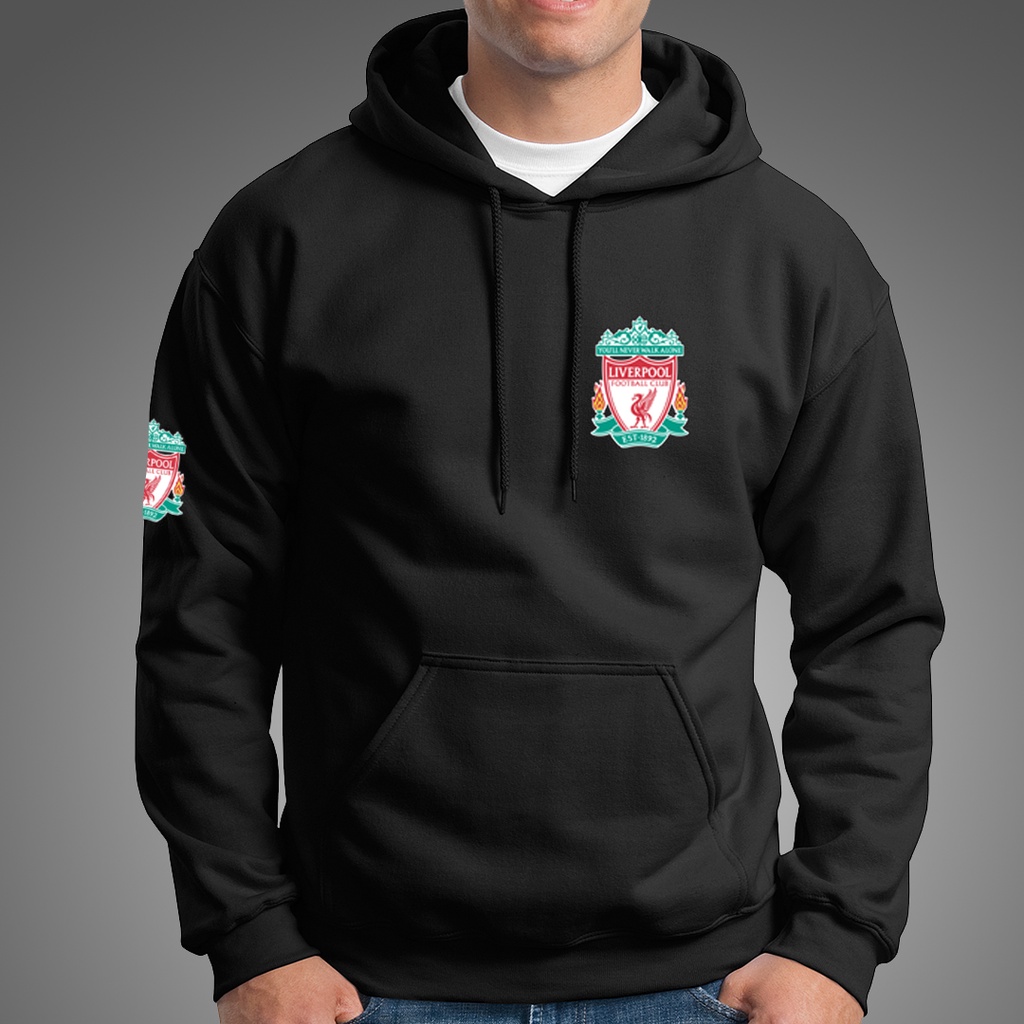 Jaket Liverpool Sweater Hoodie Sepak Bola Bahan Tebal Size M L XL XXL