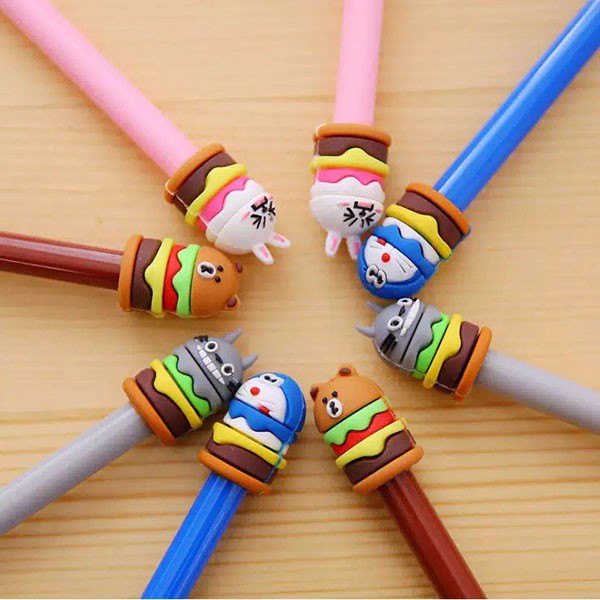 Pena Burger Karakter Pulpen Gel Lucu Import / Pulpen Hamburger Unik Stationery / TV-51