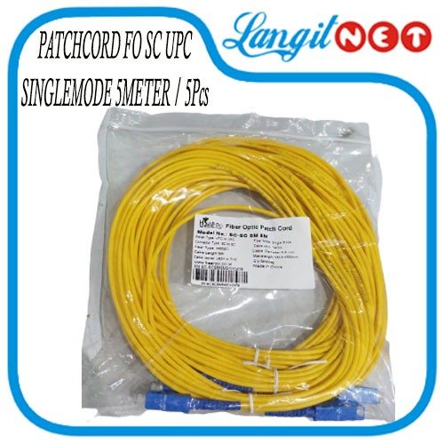 PATCHCORD FO SC SC UPC SINGLE MODE 5 METER ISI 5 PCS