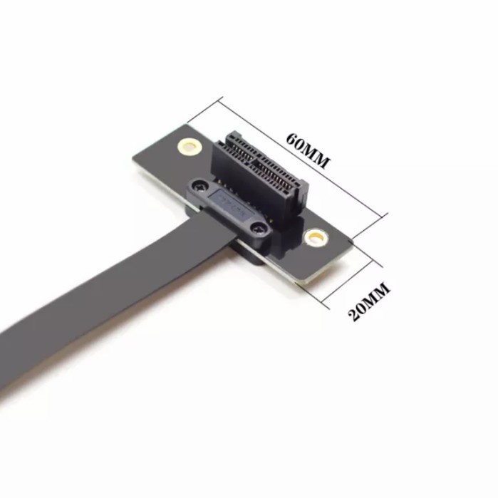 PCIE X1 elbow riser extension kabel pemanjang 180 degree siku 20cm