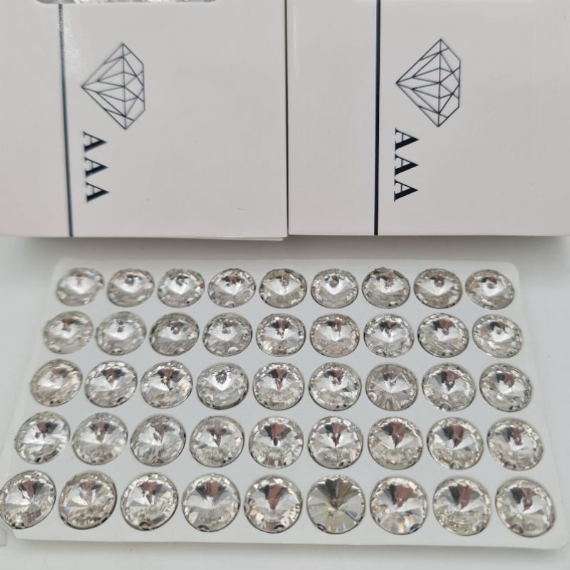 CANGKANG BATU SWAROVSKI SUPER CANGKANG BULAT 12mm per BUTIR