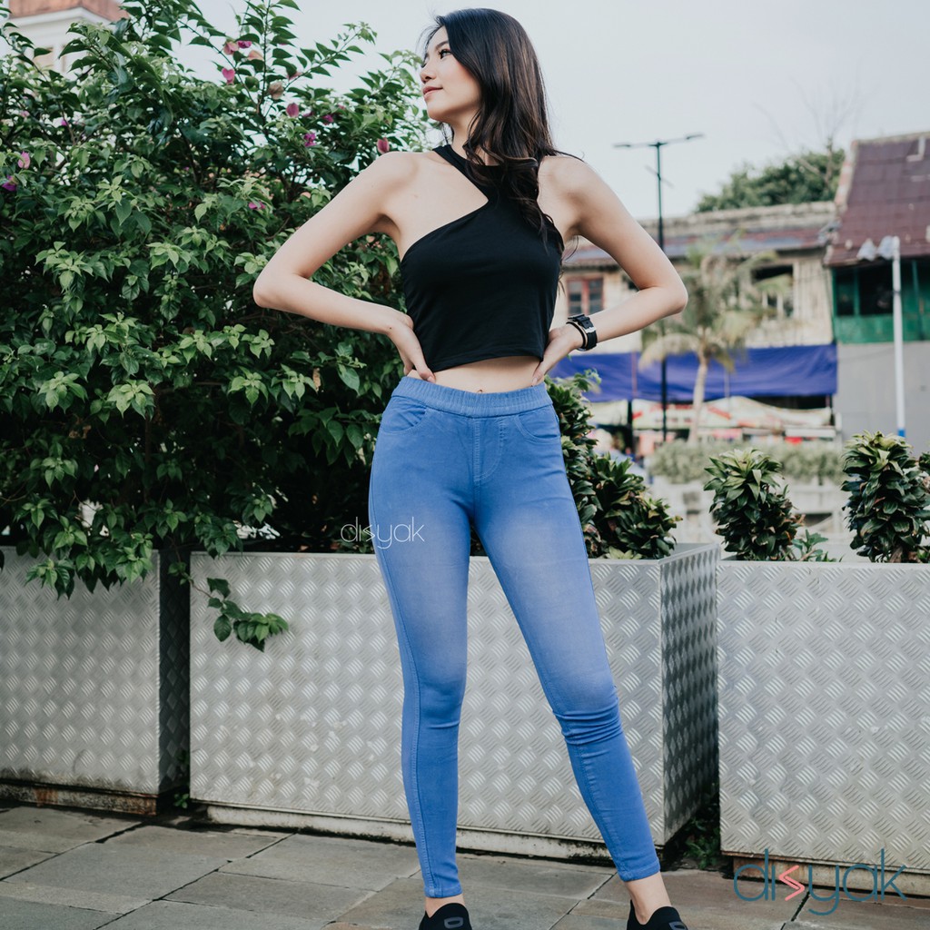 DISYAK - JEGGING Ice Blue Spray Premium Soft Jeans Strecth 9905-3305