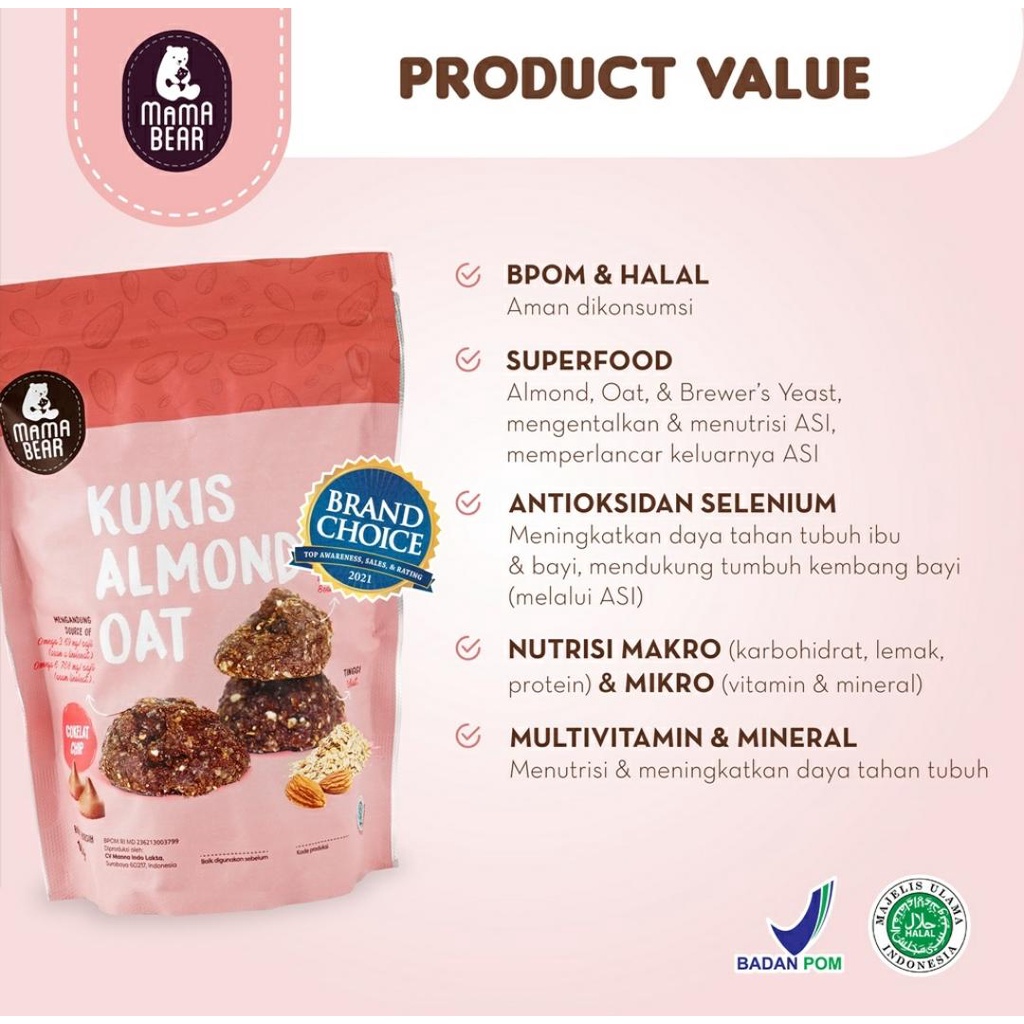 MAMABEAR KUKIS ALMOND 150GR / PELANCAR ASI