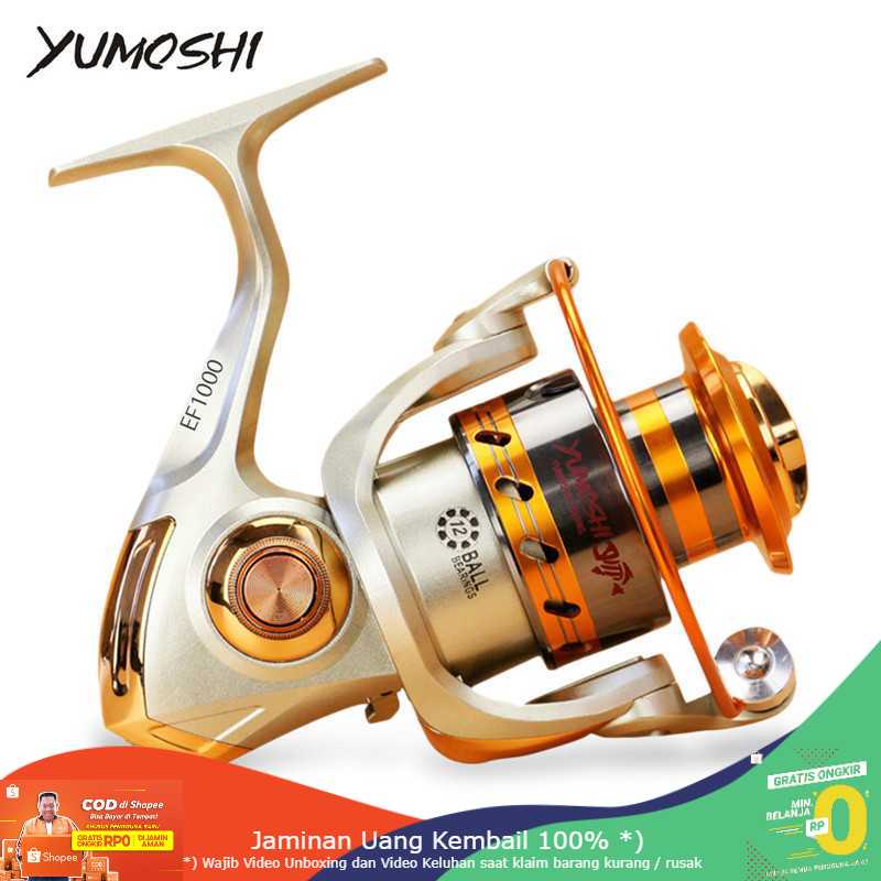 (BISA COD) RVOSTR YUMOSHI REELSKING EF5000 Reel Pancing Spinning 12 Ball Bearing
