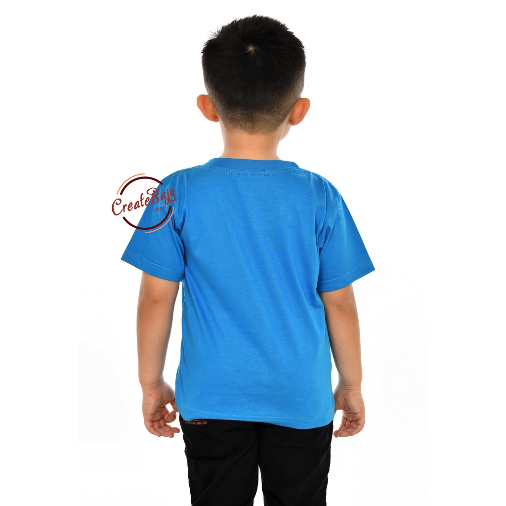 KAOS ANAK POLOS MURAH 1-7 TAHUN BIRU TURKIS BAJU ATASAN ANAK LAKI POLOS BAHAN KATUN LENGAN PENDEK