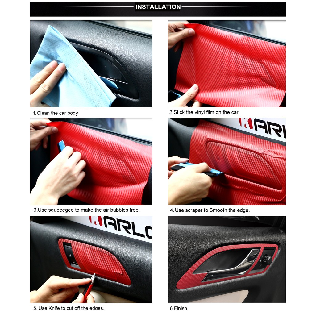 3D Serat Karbon Vinyl Mobil Wrap Film stiker Mobil Sepeda Motor Mobil Styling Decals + Alat