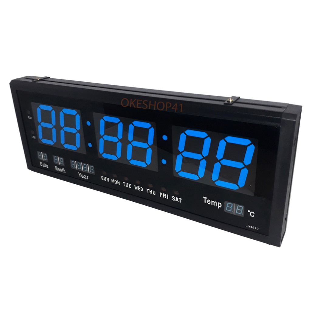 Jam Dinding Digital LED Clock 4819 Biru