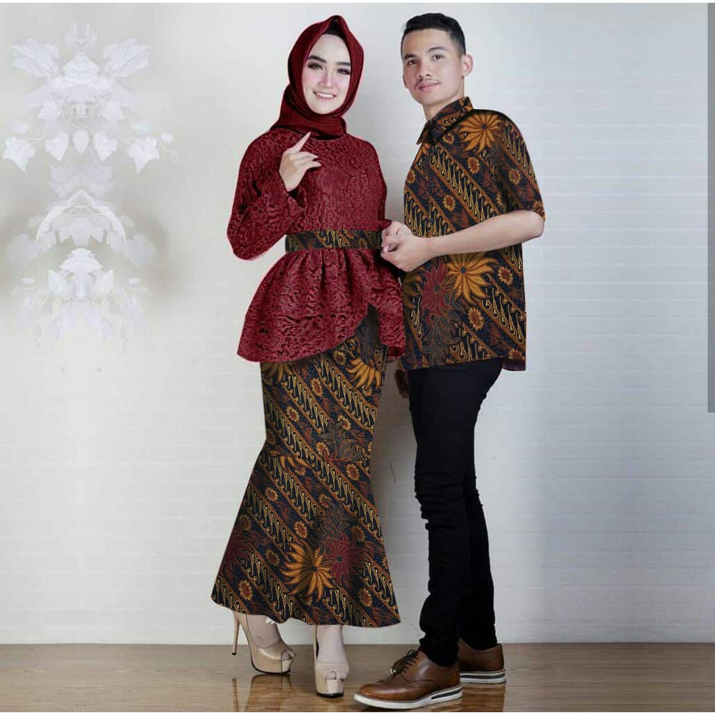 38 CP Zafir Hitam Setelan Gamis Couple Batik Baju Muslim Long Cardi