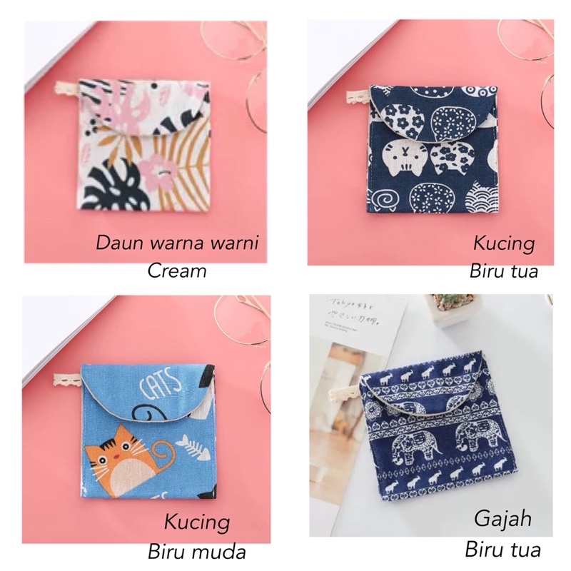 Dompet pembalut tempat penyimpanan pembalut kantong penyimpanan softex dompet tissue mini dompet serbaguna tas tempat penyimpanan makeup