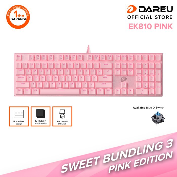 DAREU EK-810 Mechanical Keyboard Pink Edition HIGH QUALITY MECHANICAL