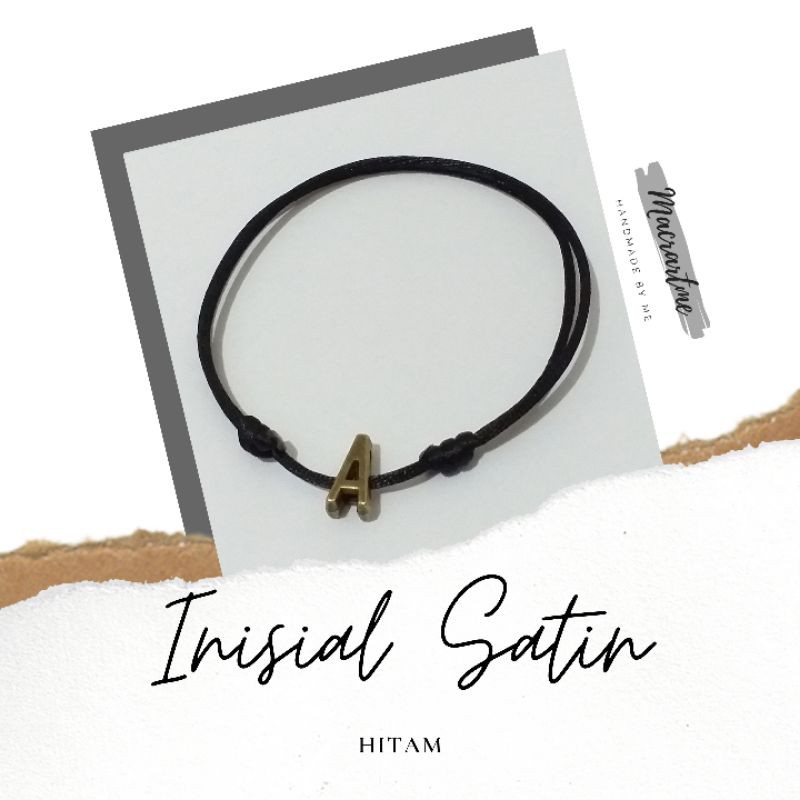Gelang Inisial SATIN / Gelang Inisial / Gelang Nama / Gelang Couple