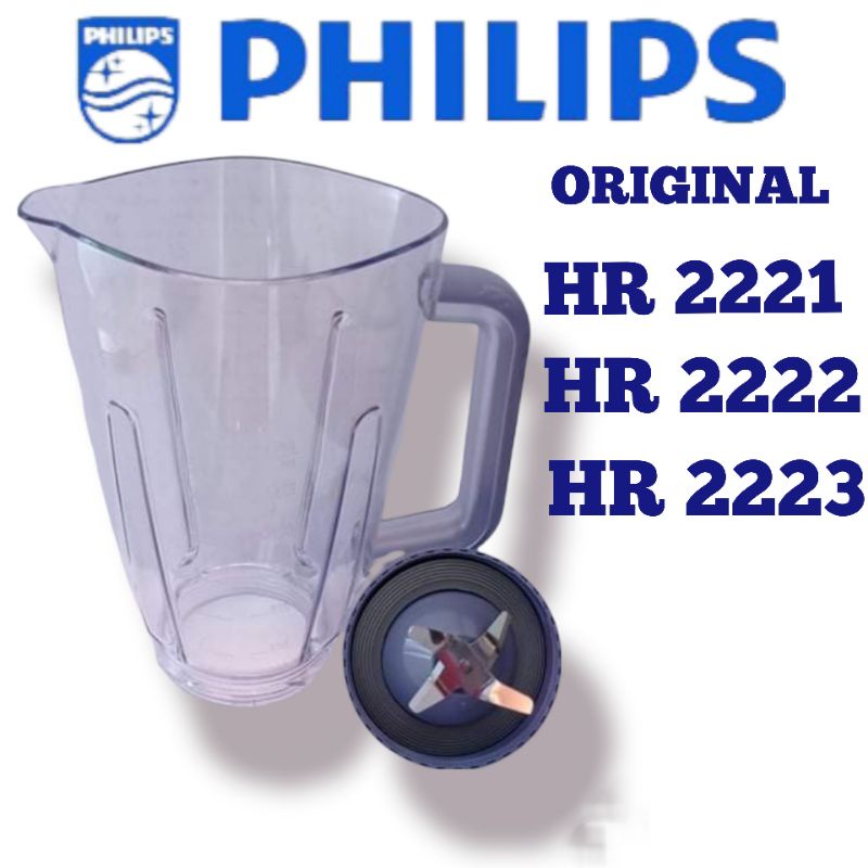 GELAS JUS + MOUNTING PISAU BLENDER PHILIPS ORIGINAL HR 2221 2222 2223