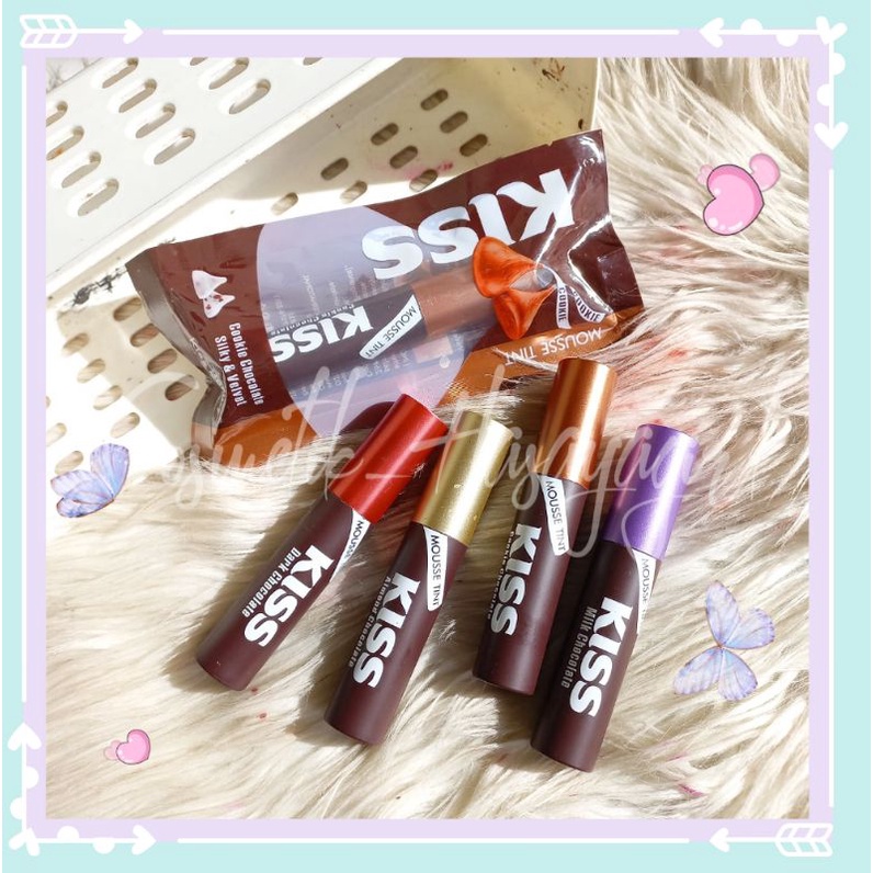 PROMO ECER LIP GLOSS KISS BEAUTY MOUSSE TINT KISS DARK CHOCOLATE NO. 71029