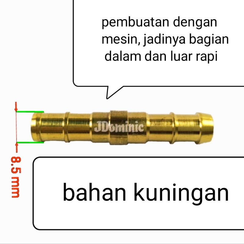 sambungan selang kompresor 8.5mm - water hose air steam power sprayer sanchin stim mesin alat sempro