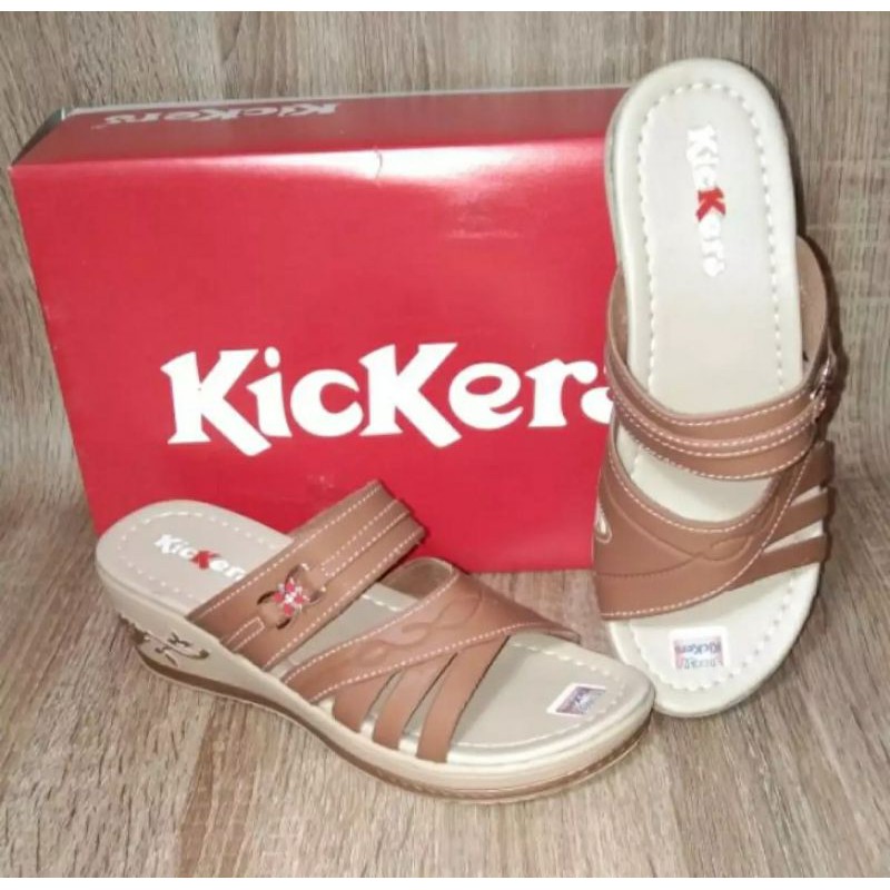 SANDAL WEDGES WANITA KICKERS TERBARU SENDAL KASUAL