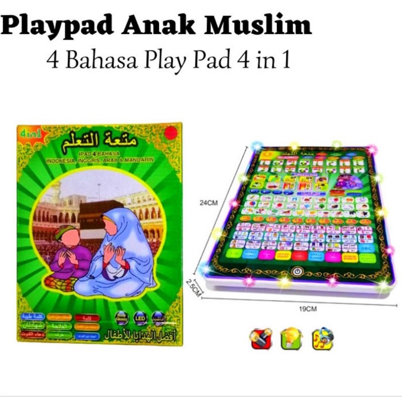 Mainan Playpad Anak Ipad Muslim 4 Bahasa