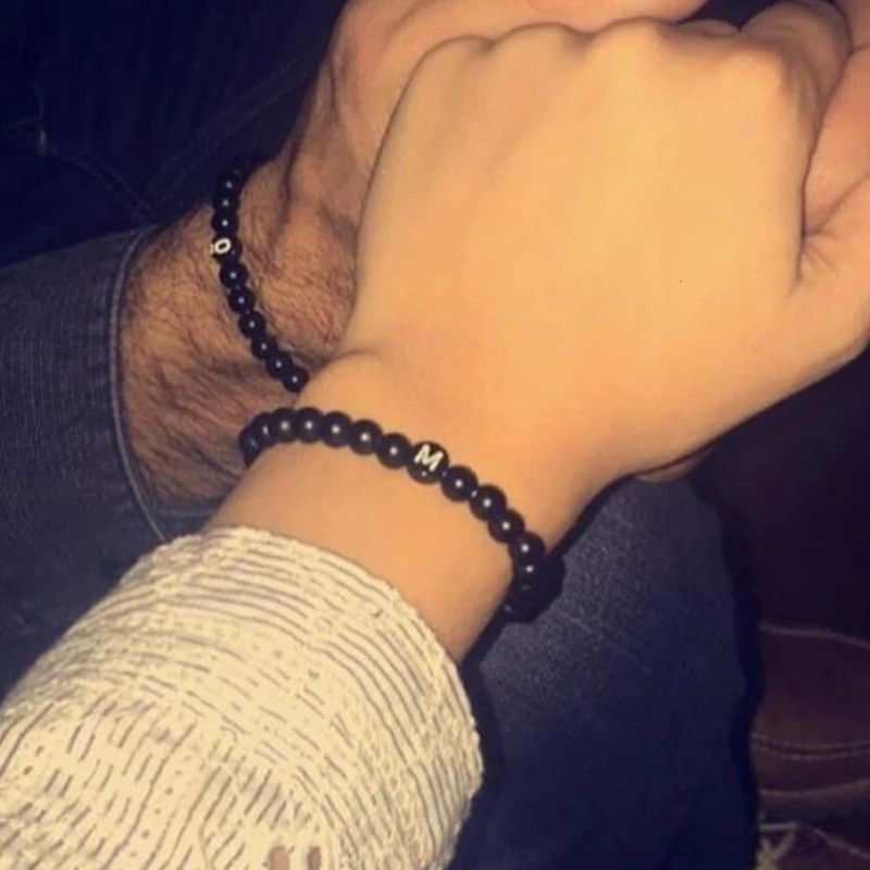 Gelang couple inisial murah / gelang manik / gelang couple inisial murah