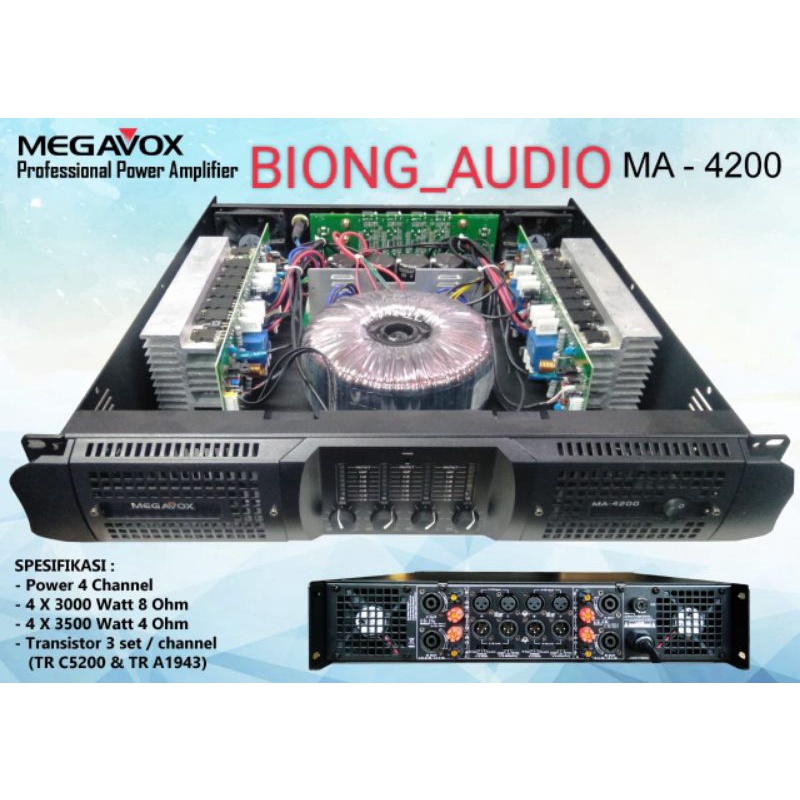 POWER AMPLIFIER MEGAVOX MA 4200 POWER MEGAVOX ORIGINAL