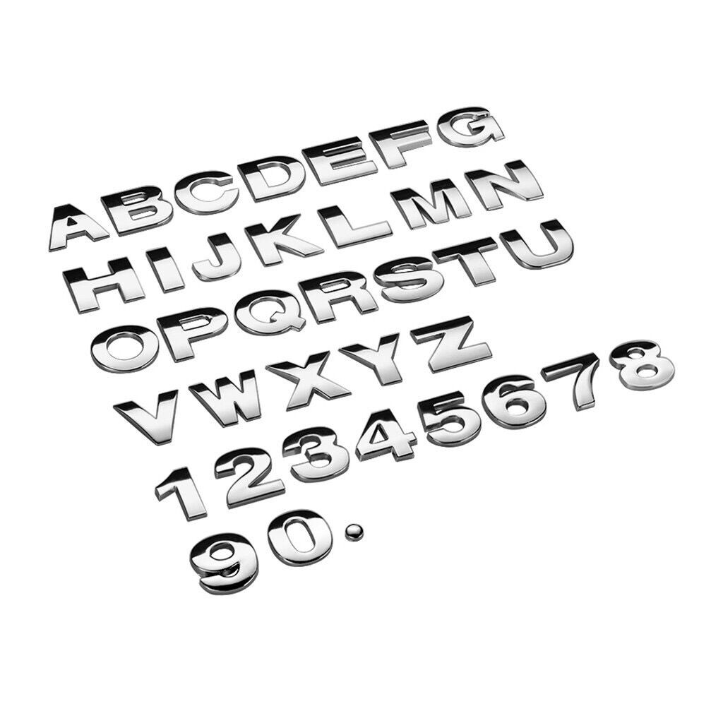 1 pc 25mm Stiker Emblem Model Alphabet Bahan Metal Warna Sillver DIY untuk Mobi