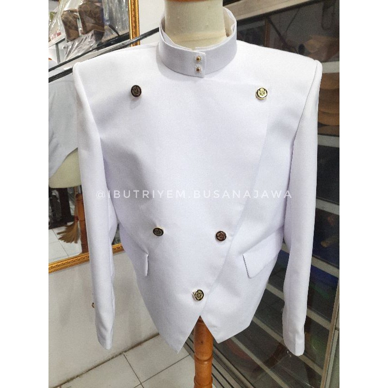 Beskap  Solo Krowok Putih Alusan Furing Dormeuil