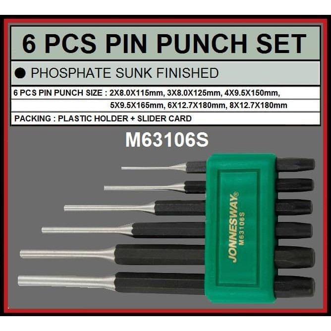 

JONNESWAY 6 PCS PIN PUNCH SET ( M63106S )