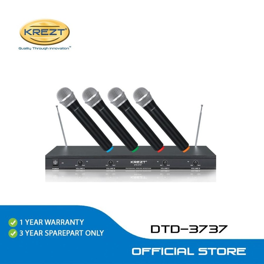 PROFESSIONAL WIRELESS MICROPHONE SYSTEM KREZT DTD-3737 HANDHELD