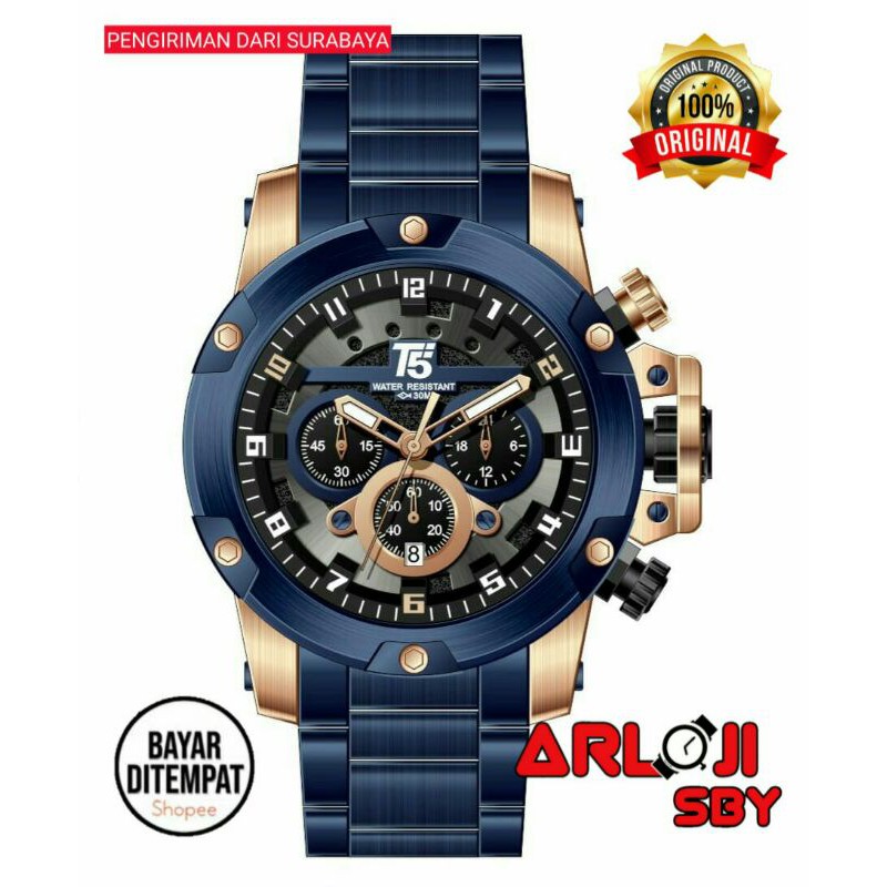 JAM TANGAN PRIA T5 H 3760 CHRONOGRAPH ORIGINAL TAHAN AIR