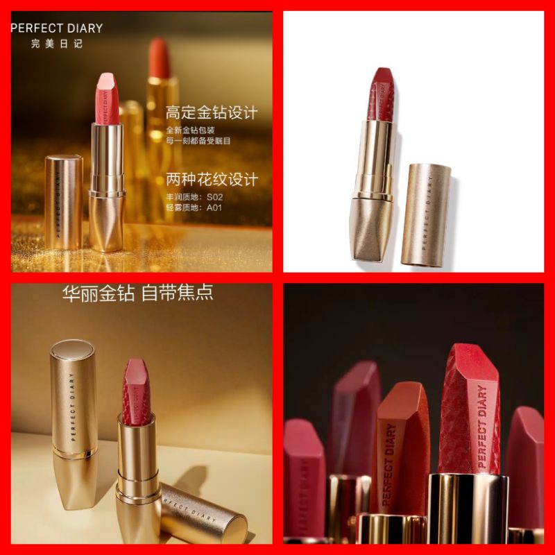 Perfect- Diary Lipstik Gold Rouge Lipstick Excess Eksklusif Tahan Lama