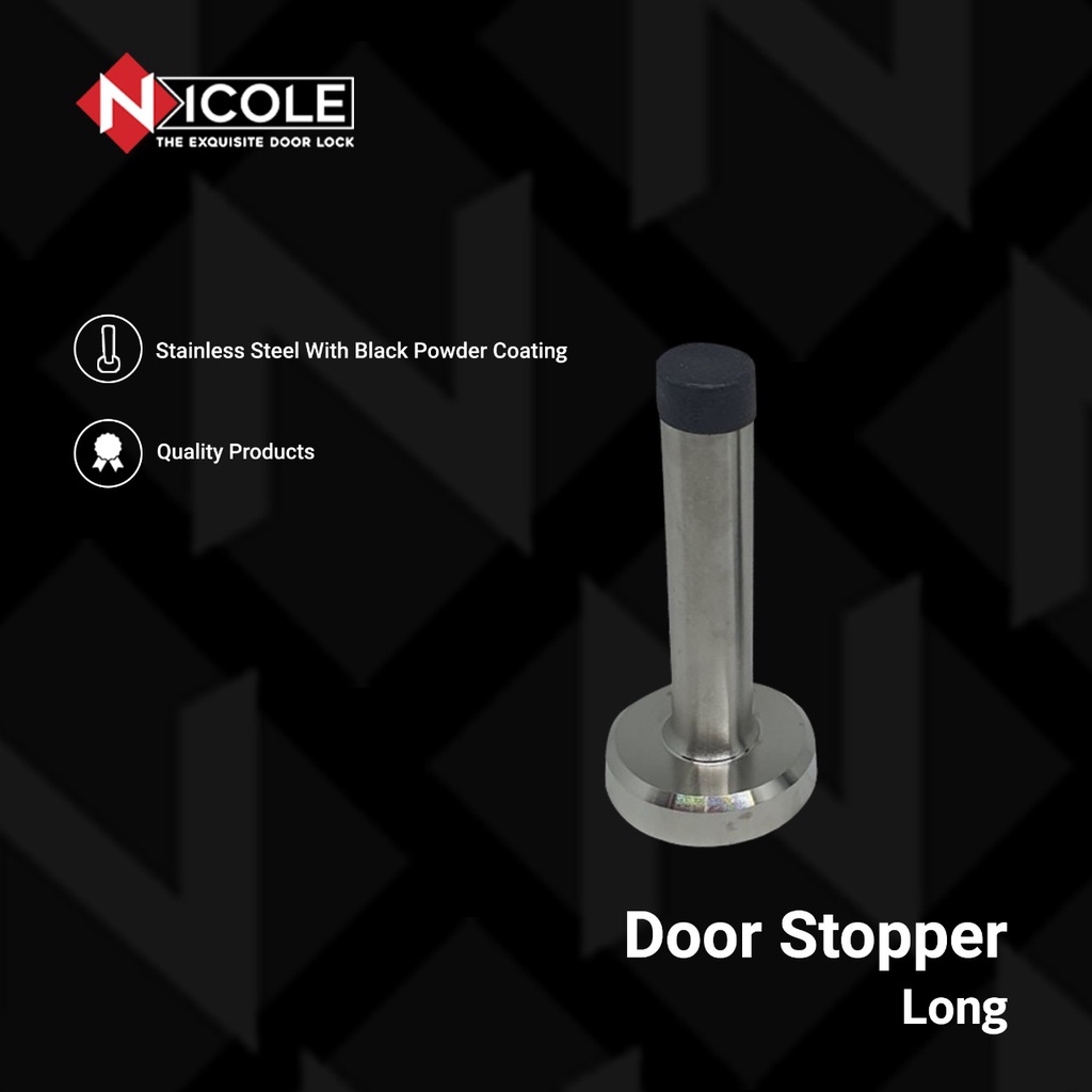 Door Stopper Stainless / Penahan Pintu / Door Stopper Hitam Lurus