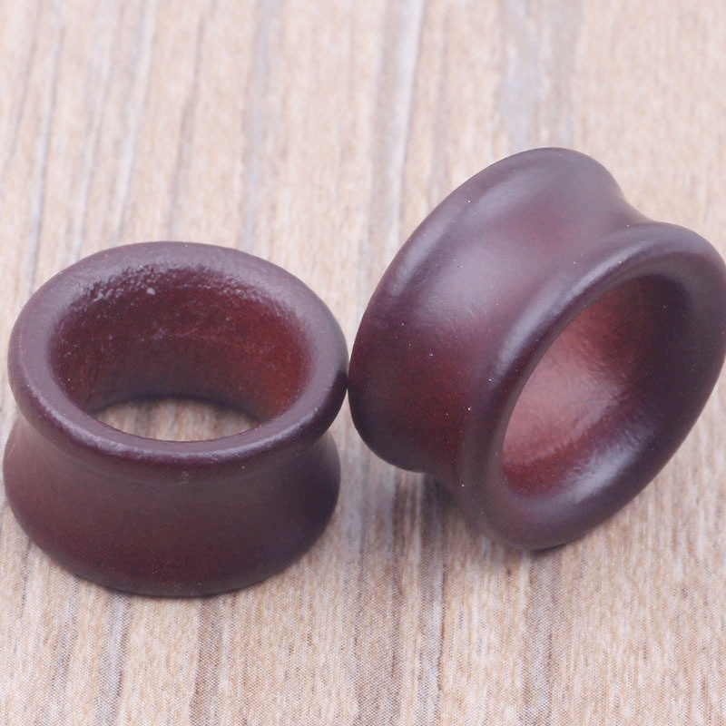 2pcs Anting Tunnel Double Flared Bahan Kayu Ukuran 6-20mm Gaya Hip Hop