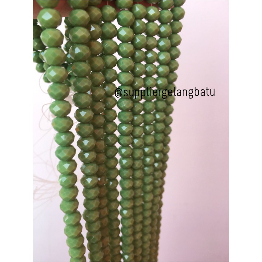 Crystal Ceko Doff 10mm GREEN HIJAU Aksesoris Bahan Perhiasan Wanita aksesoris craft beads supplier