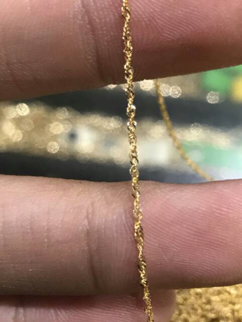 Kalung rantai tali anak dan dewasa emas asli kadar 700 70% 22 trixie chain holo tambang korea lilit nori superlite