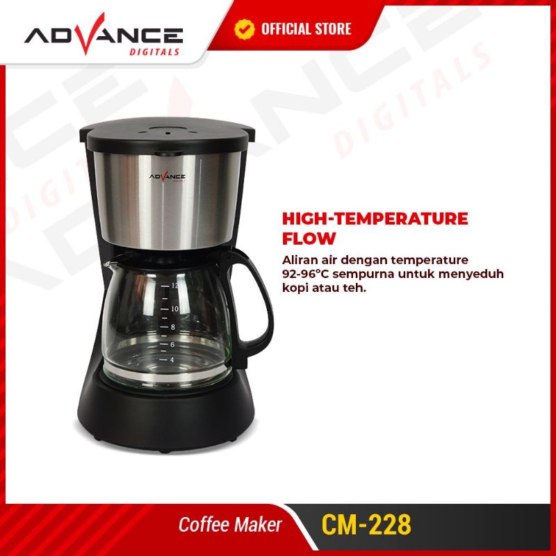 Advance Coffee Maker 1.5L  Mesin Pembuat Kopi CM-228 Garansi Resmi Advance 1 Tahun