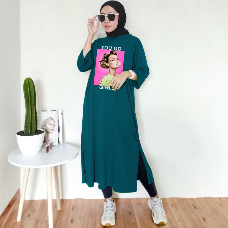 BAJU DRESS OVERSIZE BASIC DTF  YOU GO / OVERSIZE TUNIK PREMIUM DIGITAL PRINT