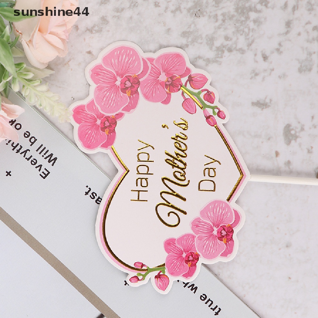 Sunshine Topper Kue Ulang Tahun Bentuk Hati + Bunga Untuk Hari Ibu