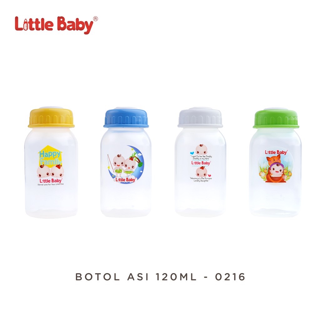 Botol ASI Plastik Little Baby Breastmilk Storage Bottle 120ml Isi 4 Pcs 0216