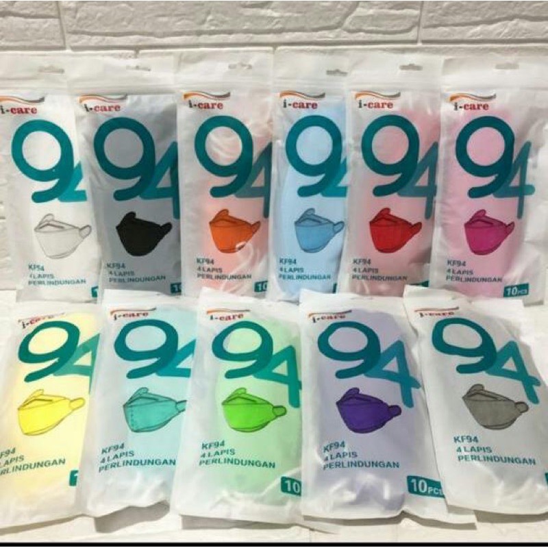 MASKER KF94 WARNA WARNI 1bungkus isi 10pcs