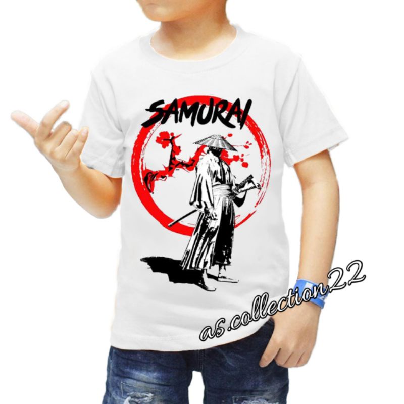 KAOS ANAK LAKI MOTIF SAMURAY 1-12 TAHUN