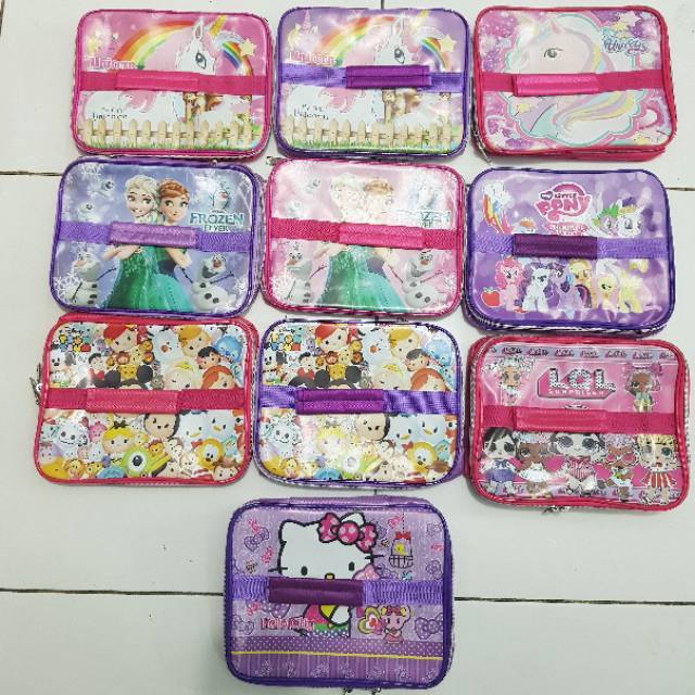 Tas bekal anak foil LOL spiderman Minion Littlepony