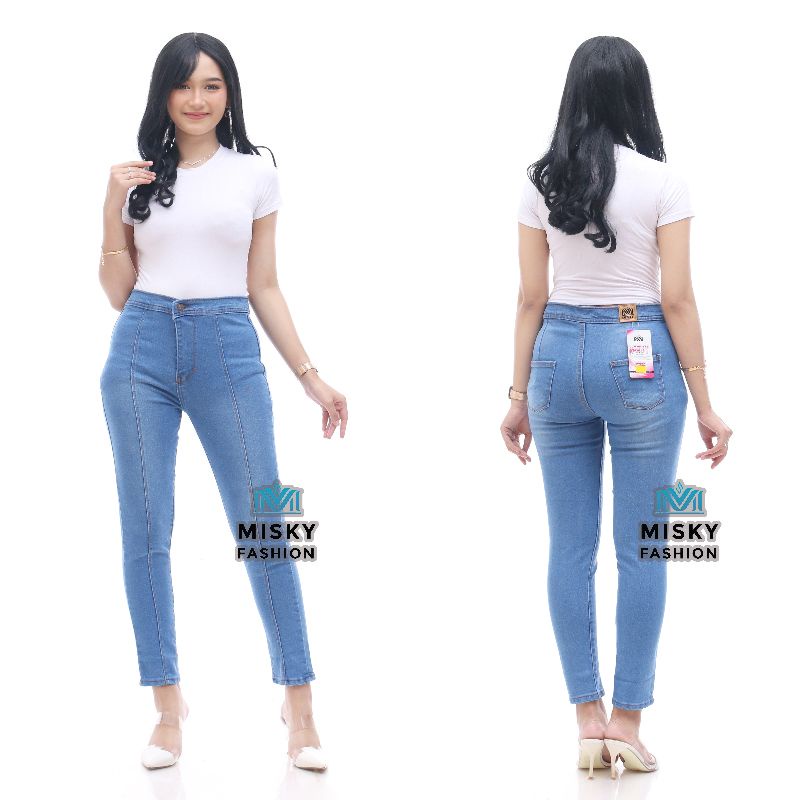 Celana jeans wanita highwaist jeans front line/Hws tulang depan/Levis jeans wanita/MISKY FASHION