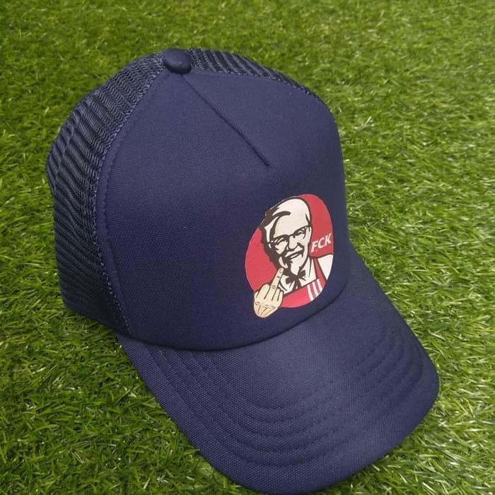 KUALITAS SUPER TOPI TRUCKER JARING DISTRO POLOS CUSTOM FUCK KFC KENTUCKY FRIED MURAH 