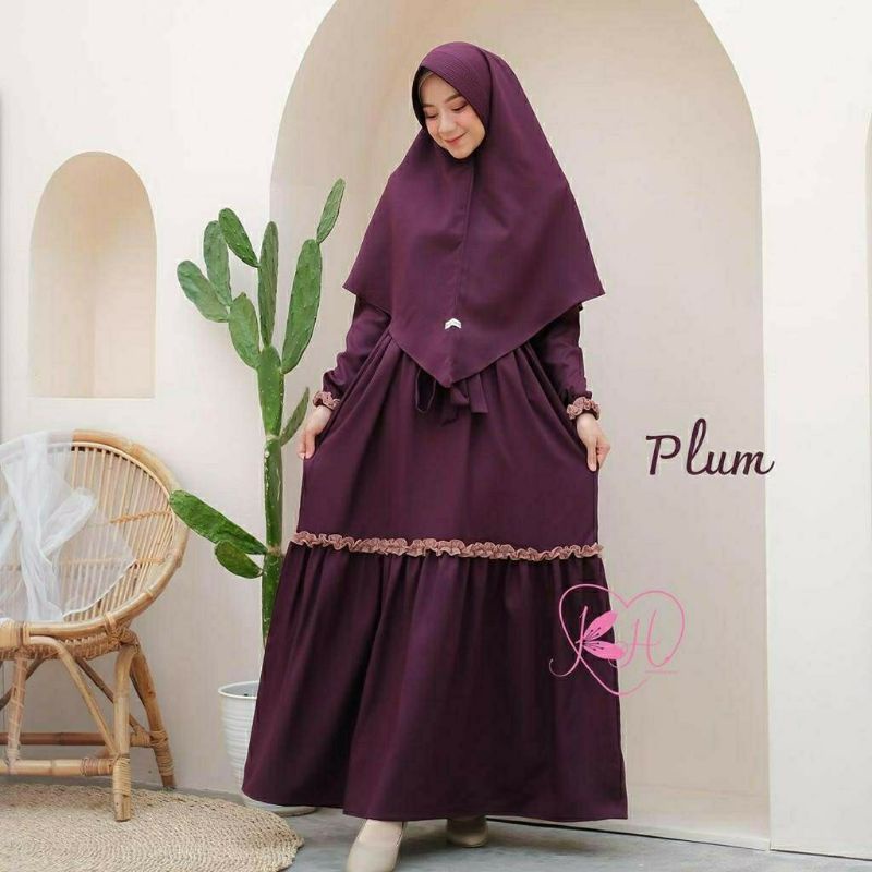 KANAYA GAMIS SYARI PLUS JILBAB CRINKLE JUMBO BUSUI PLUS KHIMAR TERBARU FASHION MUSLIM UMROH SERAGAM