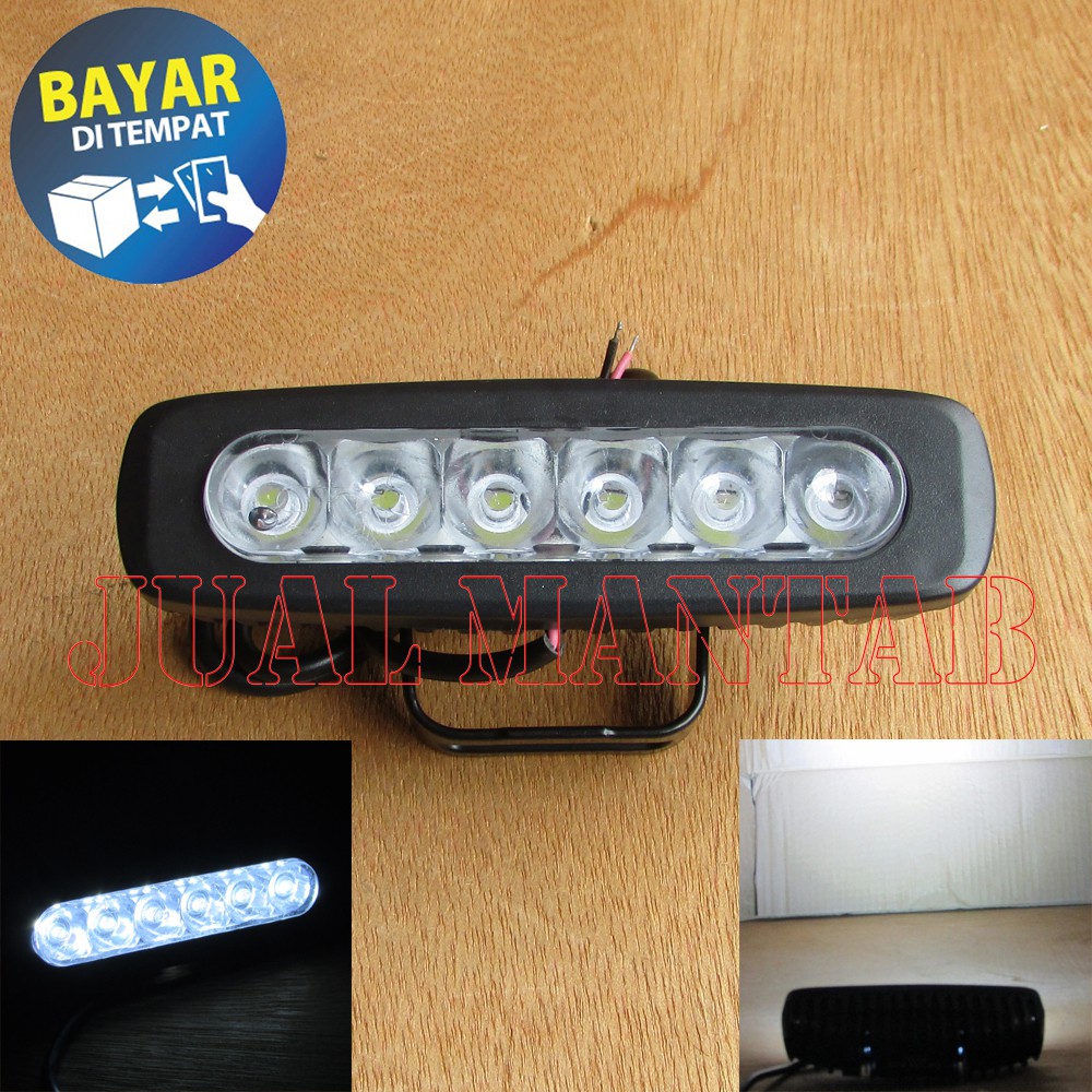 Lampu Sorot Fokus Motor Dan Mobil 6 LED TW 4301 Bar Cree 6 Titik 6 Mata Sebaris WaterProof Universal Murah