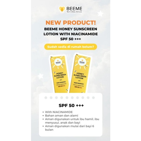 [RESELLER KALTIM] Beeme Honey Sunscreen Lotion With Niacinamide Spf 50+++