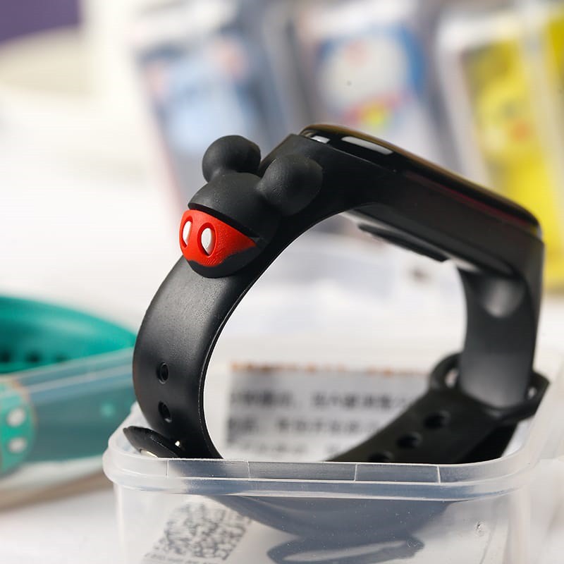 Jam Tangan Anak Elektronik Led Anti Air IP67 Water proof Motif Kartun Mickey Pikachu Bahan Silikon Untuk Anak / Jam Tangan Karakter 009-BLACK MICKEY