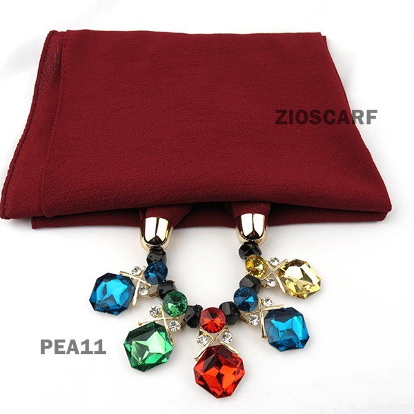 SCARF TASSEL Pashmina Instant Premium Import PEA | Pendant Scarf | Syal Kalung b