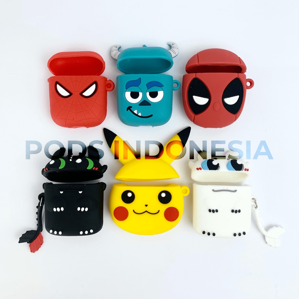 Case / Casing Airpods Gen 2 Premium 3D Cartoon Silicone Case By Pods Indonesia