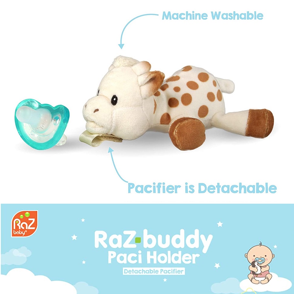 Razbaby RaZbuddy Sophie La Giraffe Paci Holder Empeng Jollypop dengan Boneka Girafe