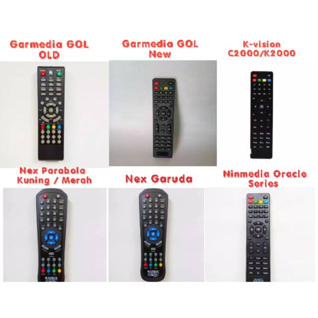 Remote Receiver Rekomendasi K-vision GOL Gardiner Lgsat Optus Nex Parabola Ninmedia c2000 k2000