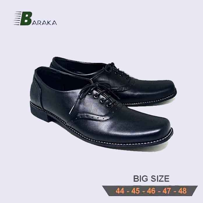 Sepatu Pantofel Pria Kaki Jumbo Besar Big Size 44-45-46-47-48 Kulit Hitam